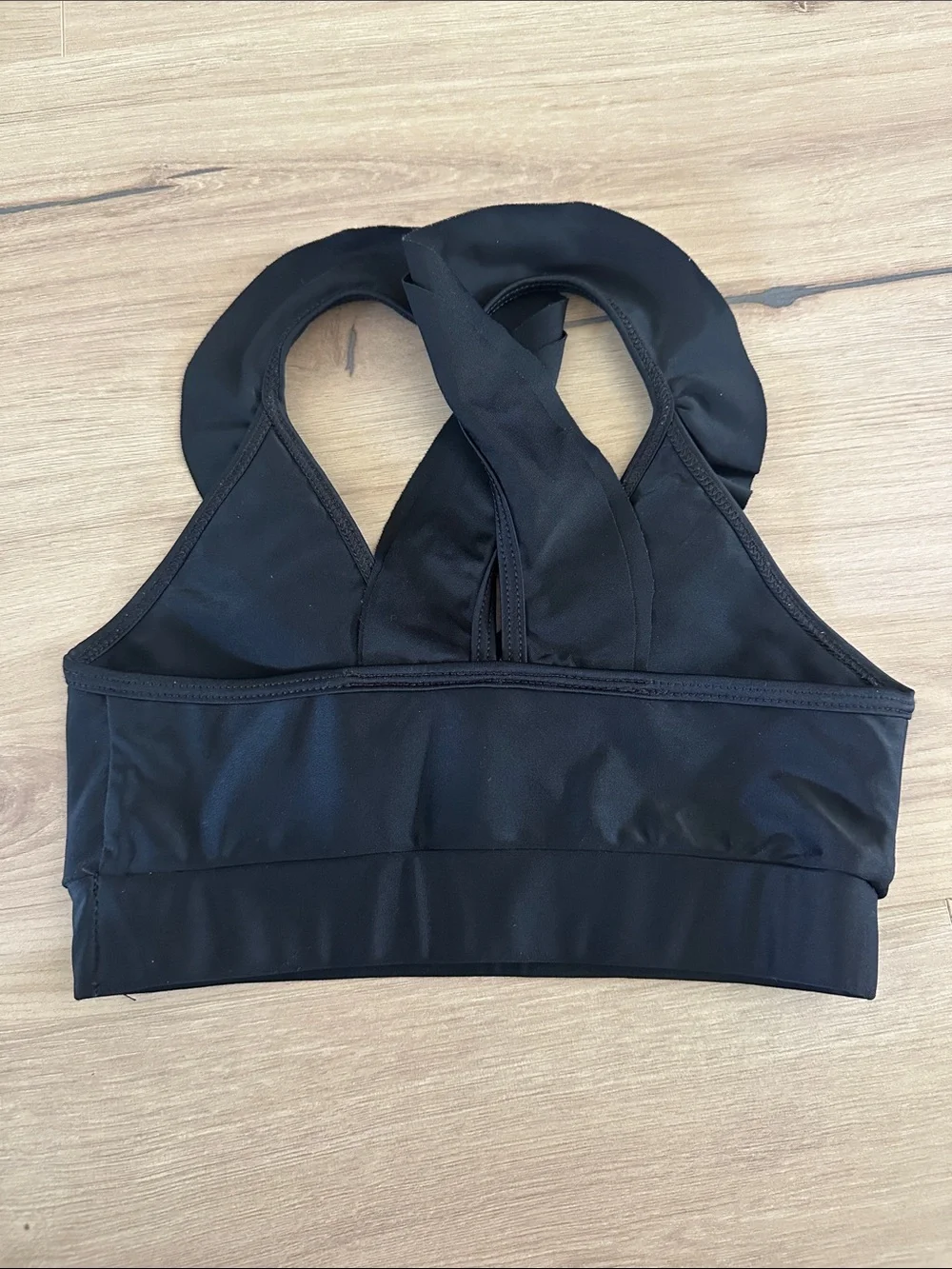 Black Ruffle Back Dance Crop Top - Unbranded